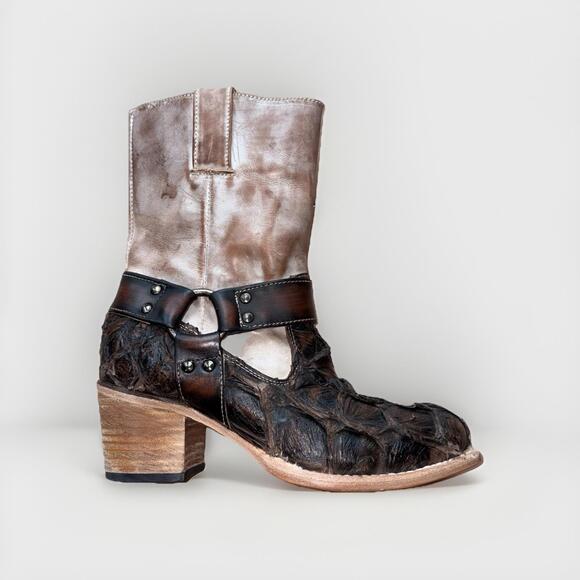 Freebird Shoes - Freebird By Steven Darcy Boots Beige Piracuru Leather Womens Size 8